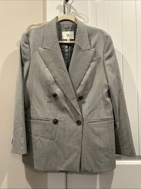 Banana Republic Light Gray Double-Breasted Blazer